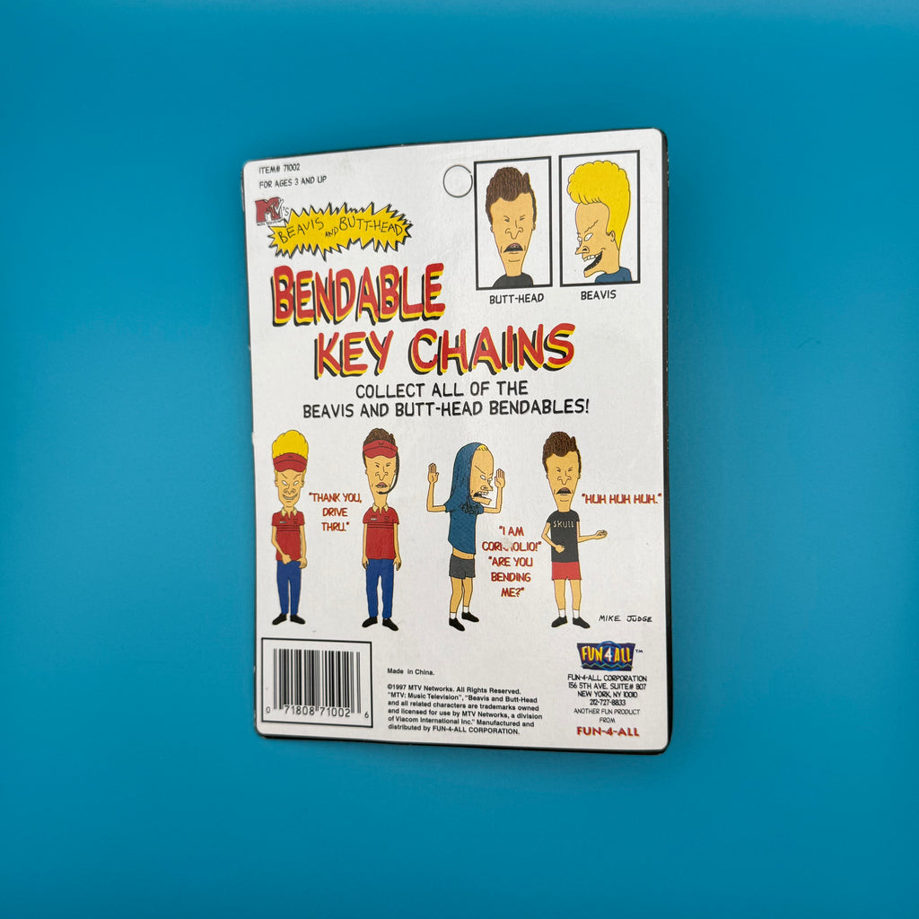 NIB 1997 Vintage Keychain: The Butt-Head Bendable Keychain