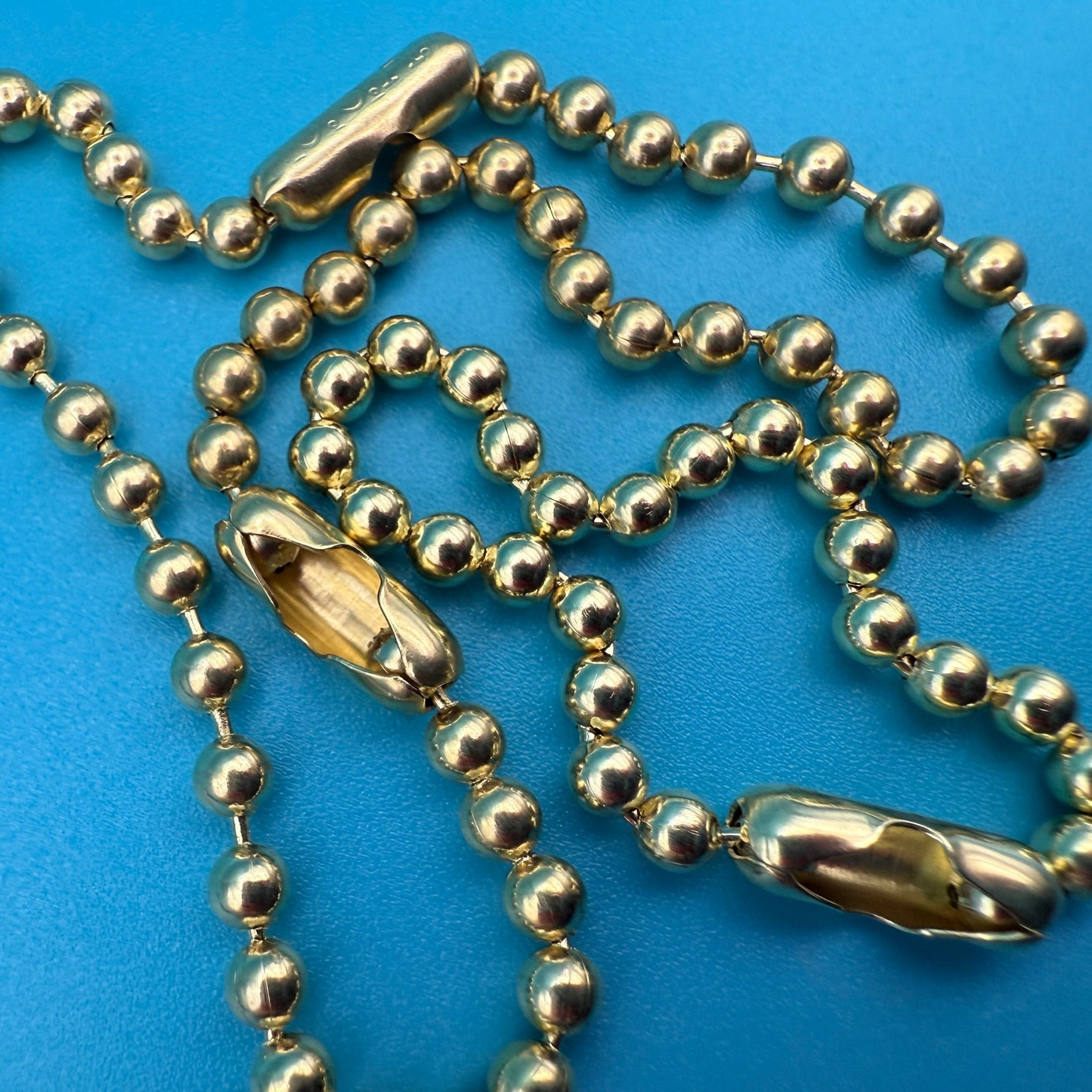 Gold Metal Beaded Ball Chains- 3 Pack - clips carabiners charms keychains bag designer vintage keychain vintage charms for bag nostalgia vintage keychains y2k collectible - Bag Crap
