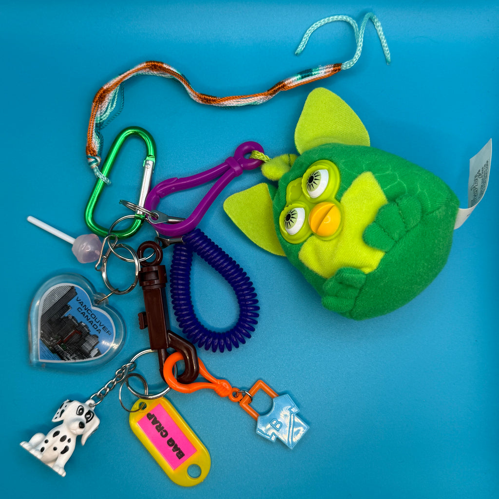 Green Plush Furby Vintage Bag Charms & Keychain Pack