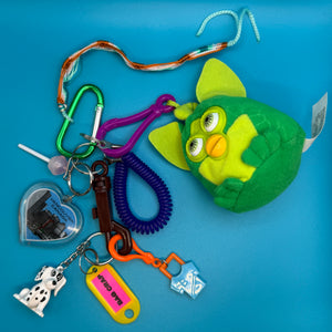 Bag Crap - Green Plush Furby Vintage Bag Charms & Keychain Pack