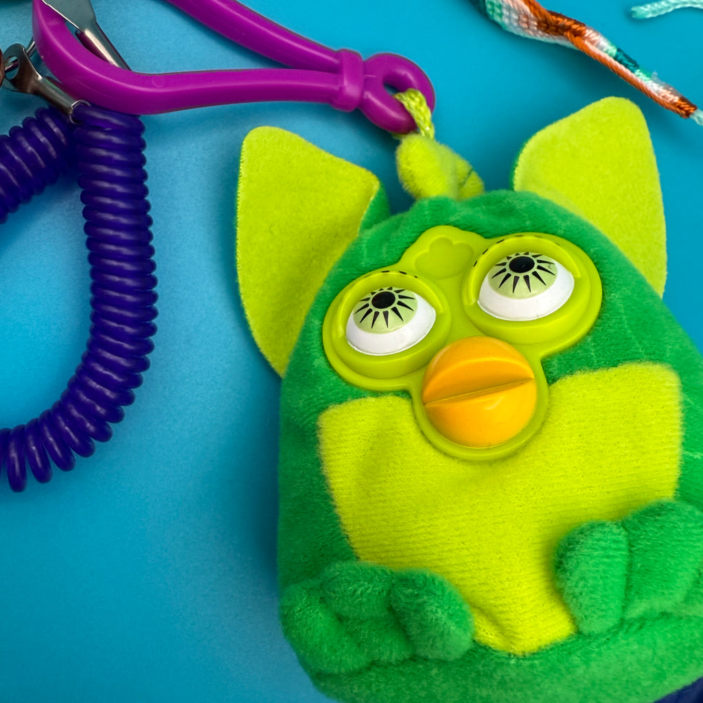 Green Plush Furby Vintage Bag Charms & Keychain Pack
