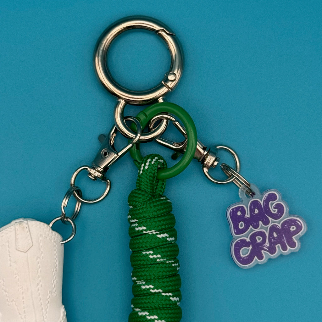 Mini Cowboy Boot Green Paracord Bag Charm