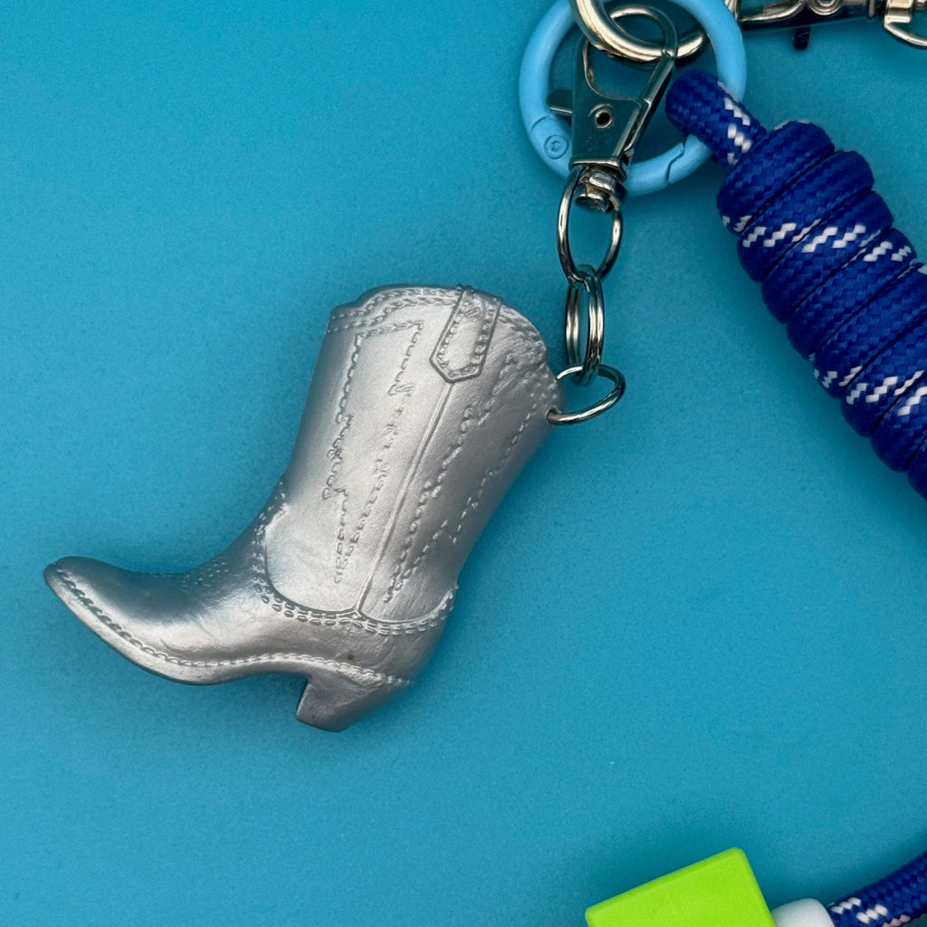 Mini Cowboy Boot Royal Blue Paracord Bag Charm