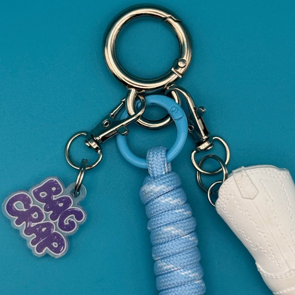 Mini Cowboy Boot Baby Blue Paracord Bag Charm