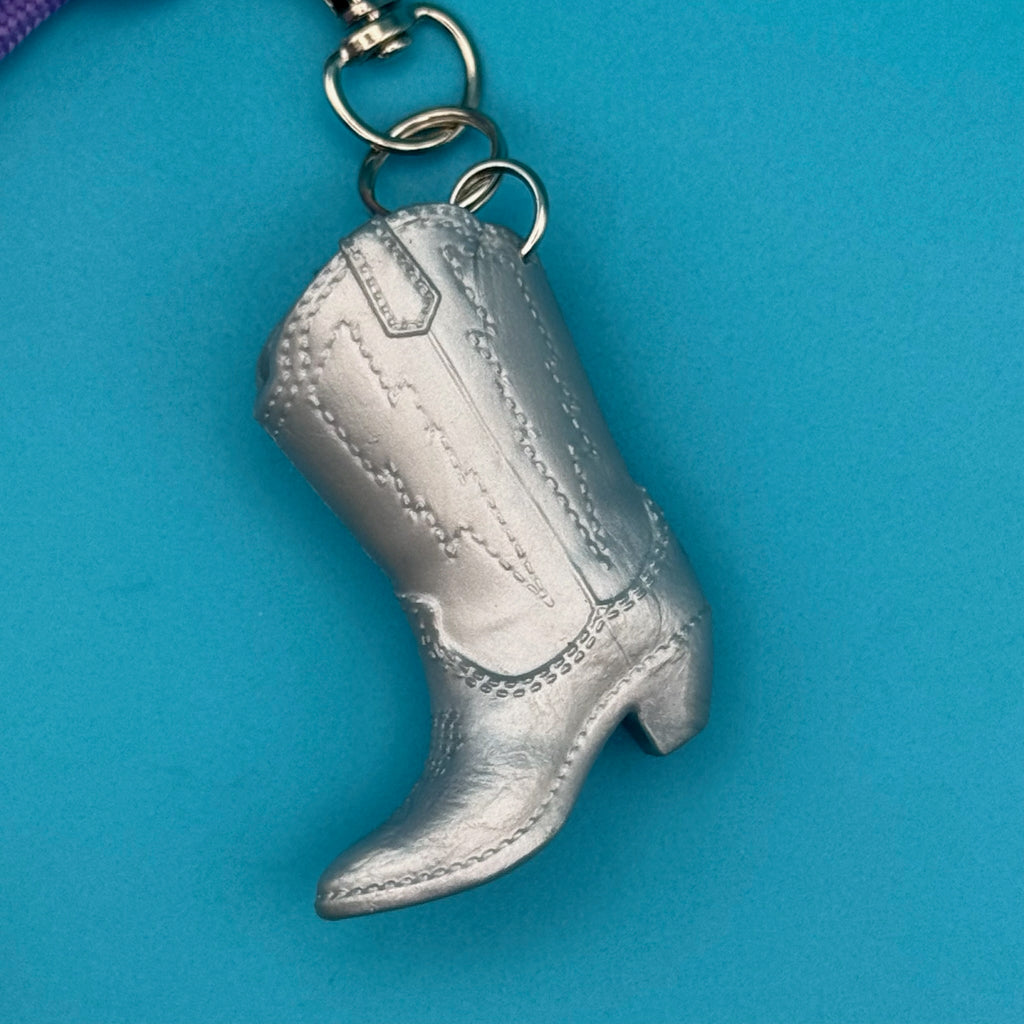 Mini Cowboy Boot Purple Paracord Bag Charm