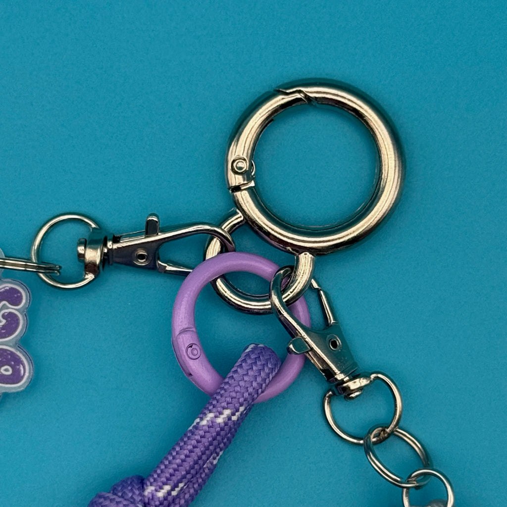 Mini Cowboy Boot Purple Paracord Bag Charm