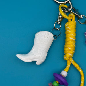 Mini Cowboy Boot Yellow Paracord - vintage bag charm packs nostalgia vintage y2k vintage keychain vintage charms for bag nostalgia vintage keychains y2k collectible - Bag Crap