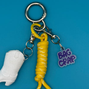 Mini Cowboy Boot Yellow Paracord - vintage bag charm packs nostalgia vintage y2k vintage keychain vintage charms for bag nostalgia vintage keychains y2k collectible - Bag Crap