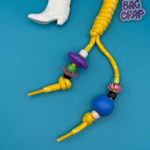 Mini Cowboy Boot Yellow Paracord - vintage bag charm packs nostalgia vintage y2k vintage keychain vintage charms for bag nostalgia vintage keychains y2k collectible - Bag Crap