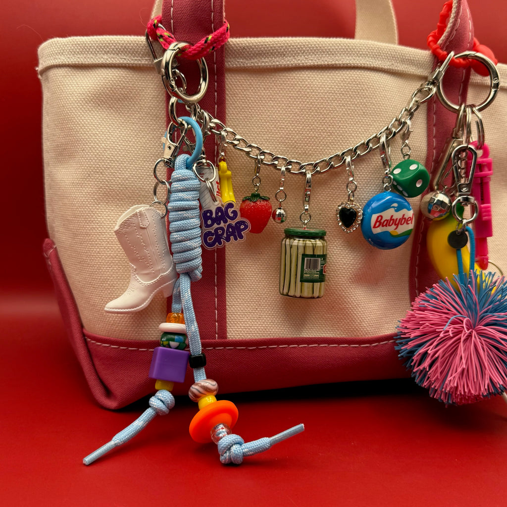 Mini Cowboy Boot Baby Blue Paracord Bag Charm