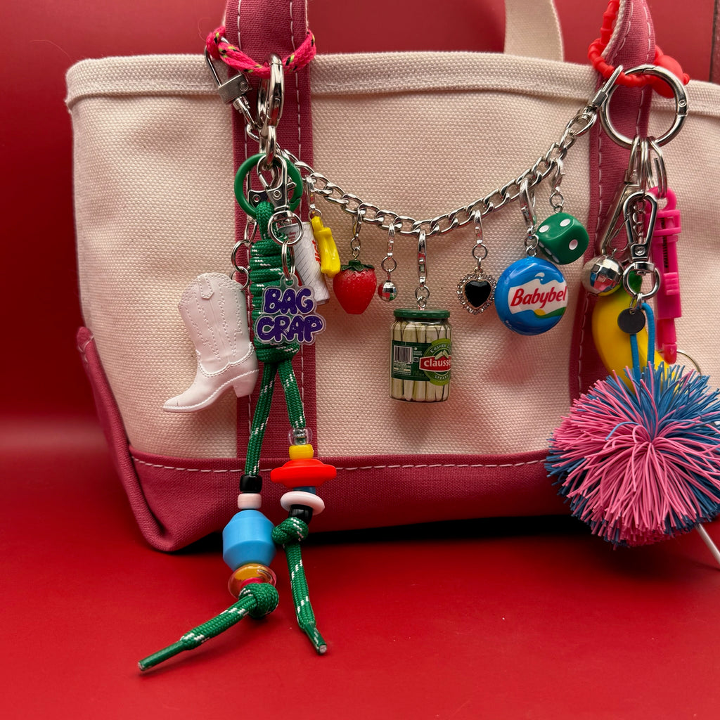 Mini Cowboy Boot Green Paracord Bag Charm