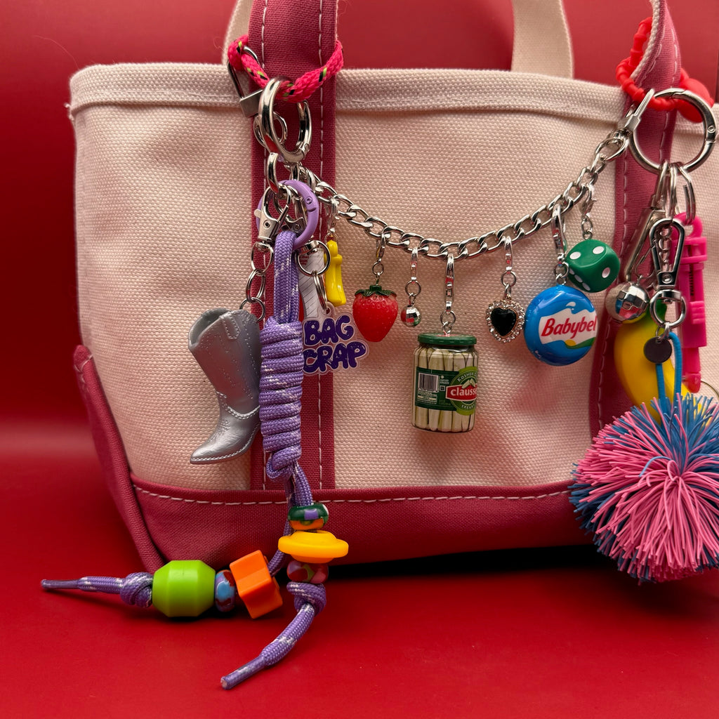 Mini Cowboy Boot Purple Paracord Bag Charm