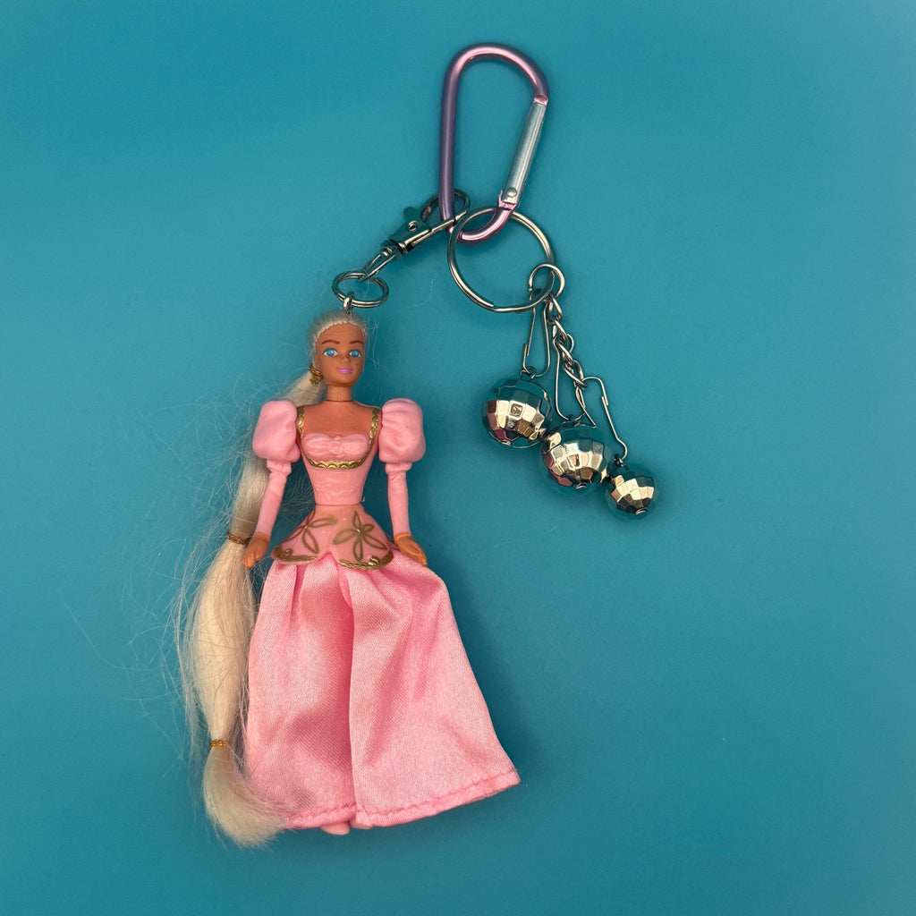 Vintage Pink Rapunzel Princess Barbie Bag Charm