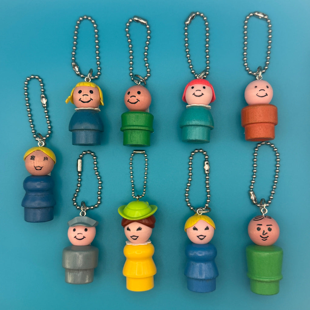 Vintage Fisher Price Toy People Bag Charms