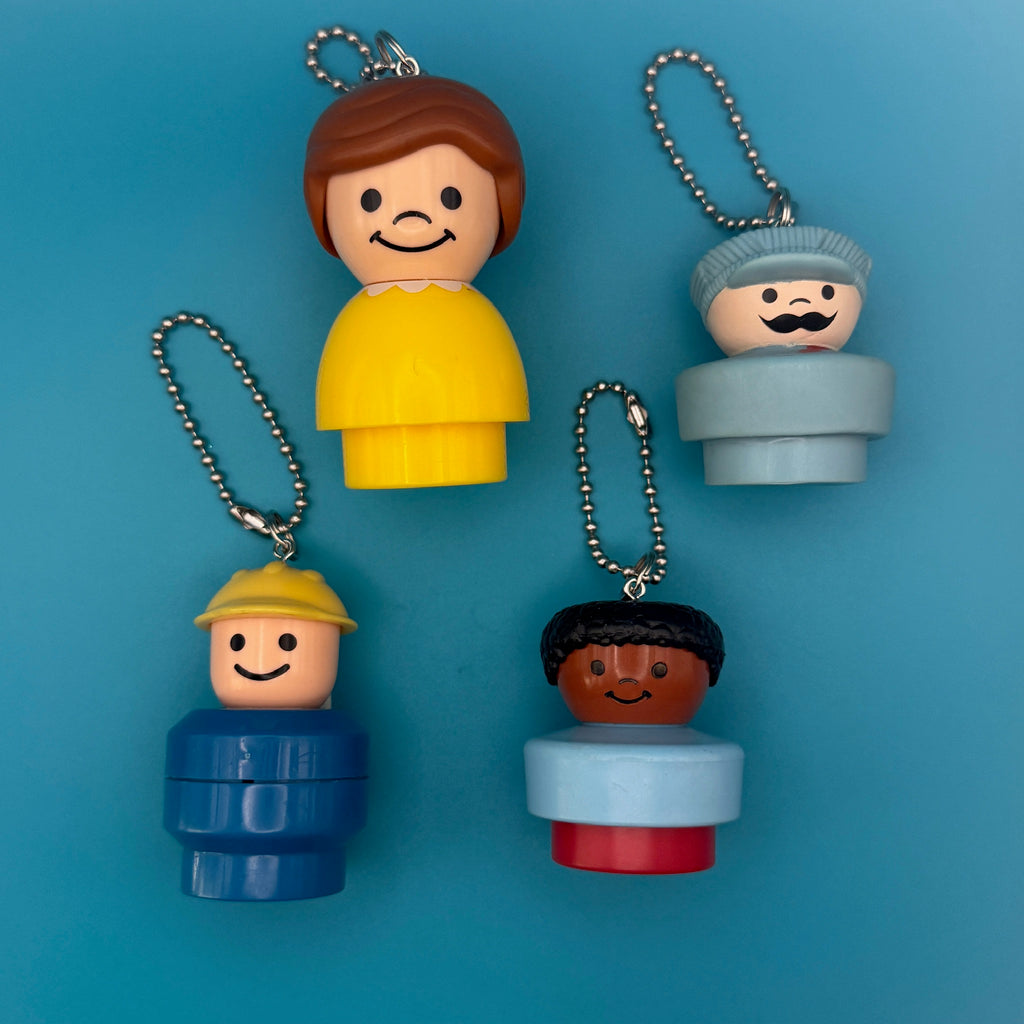 Vintage Fisher Price Toy People Bag Charms