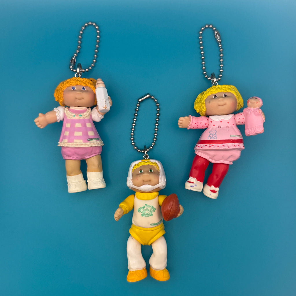 1980s Pink & Yellow Cabbage Patch Kids Vintage Bag Charms