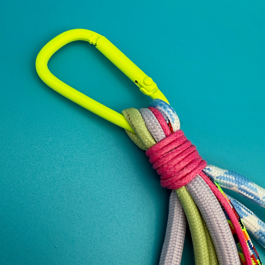 Neon Multi-Colored Beaded Paracord Bag Charm