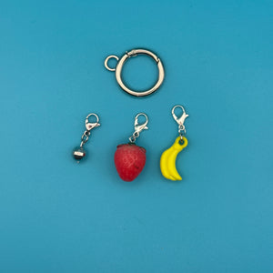 Banana Strawberry Mini Trinket   Pack - vintage bag charm packs nostalgia vintage y2k vintage keychain vintage charms for bag nostalgia vintage keychains y2k collectible - Bag Crap
