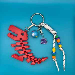 Red Dinosaur Silver   Pack - vintage bag charm packs nostalgia vintage y2k vintage keychain vintage charms for bag nostalgia vintage keychains y2k collectible - Bag Crap