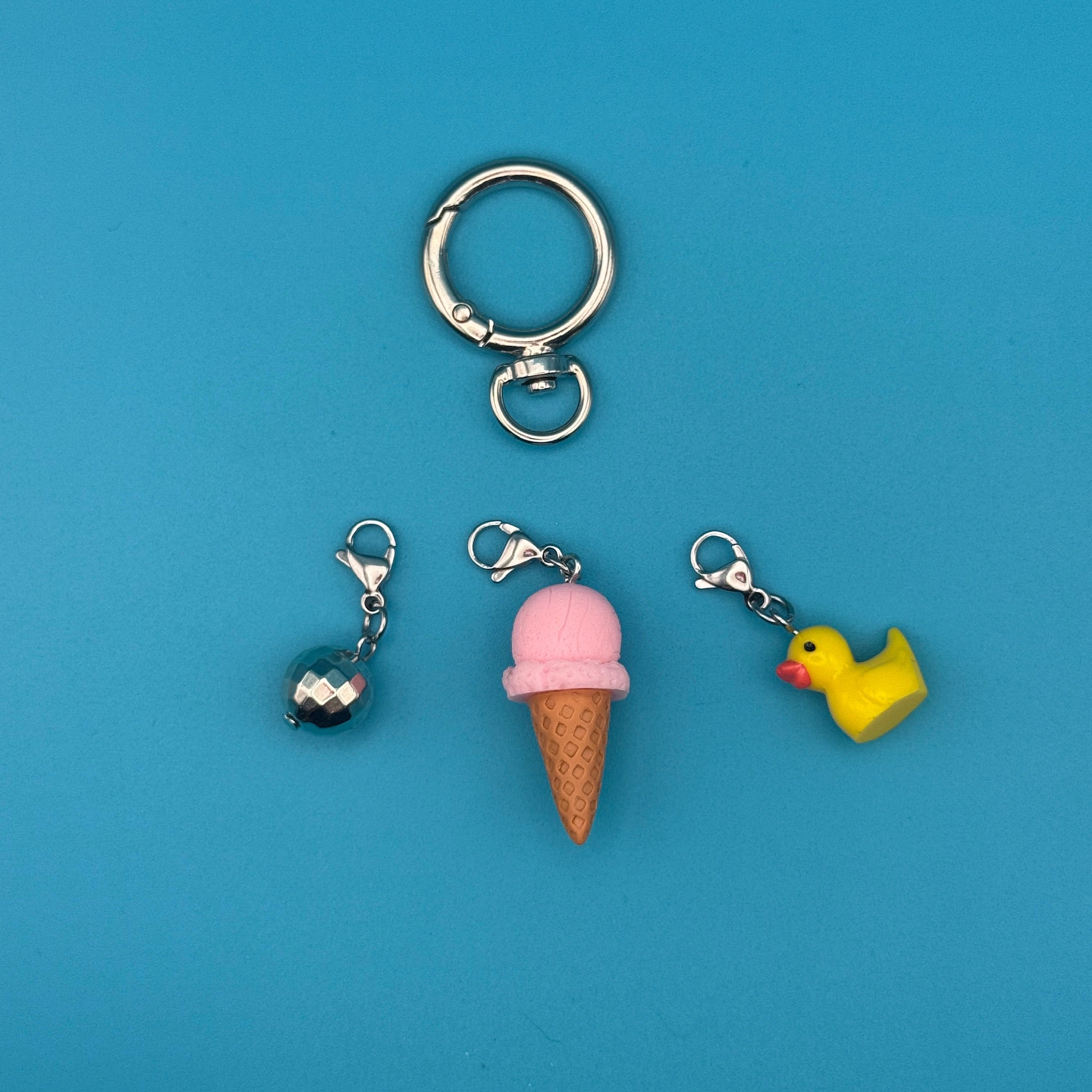 Mini Ice Cream Disco Trinket   Pack -  vintage keychain vintage charms for bag nostalgia vintage keychains y2k collectible - Bag Crap