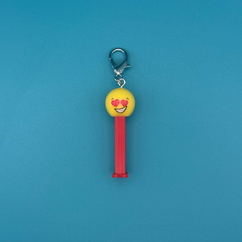 Mini Heart Eyes Smiley Face PEZ Bag Charm