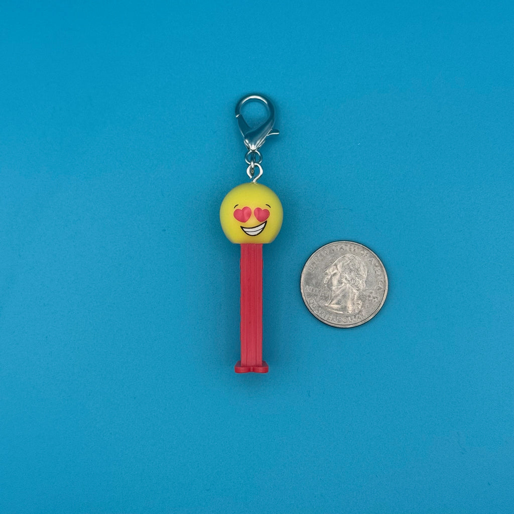 Mini Heart Eyes Smiley Face PEZ Bag Charm