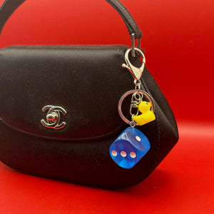 Retro Blue Dice & Rubber Ducky - vintage bag charm packs nostalgia vintage y2k vintage keychain vintage charms for bag nostalgia vintage keychains y2k collectible - Bag Crap