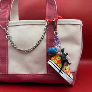 Orange Sneaker Dinosaur   Pack - vintage bag charm packs nostalgia vintage y2k vintage keychain vintage charms for bag nostalgia vintage keychains y2k collectible - Bag Crap