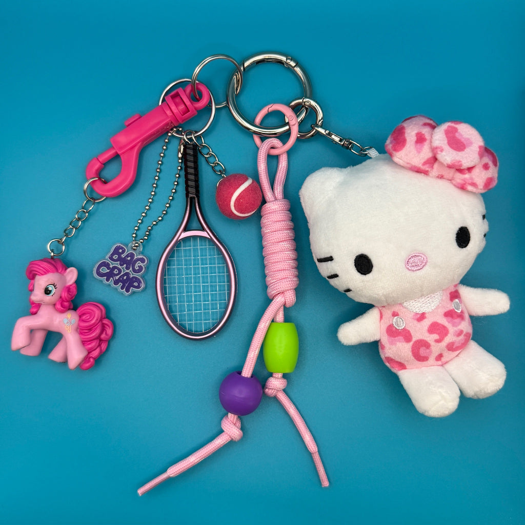 Vintage Pink Hello Kitty Plush Bag Charm Pack