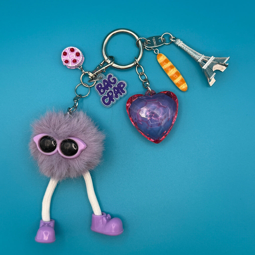 Purple Pom Pom Paris Bag Charm Pack