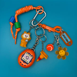Orange Garfield   Pack -  vintage keychain vintage charms for bag nostalgia vintage keychains y2k collectible - Bag Crap