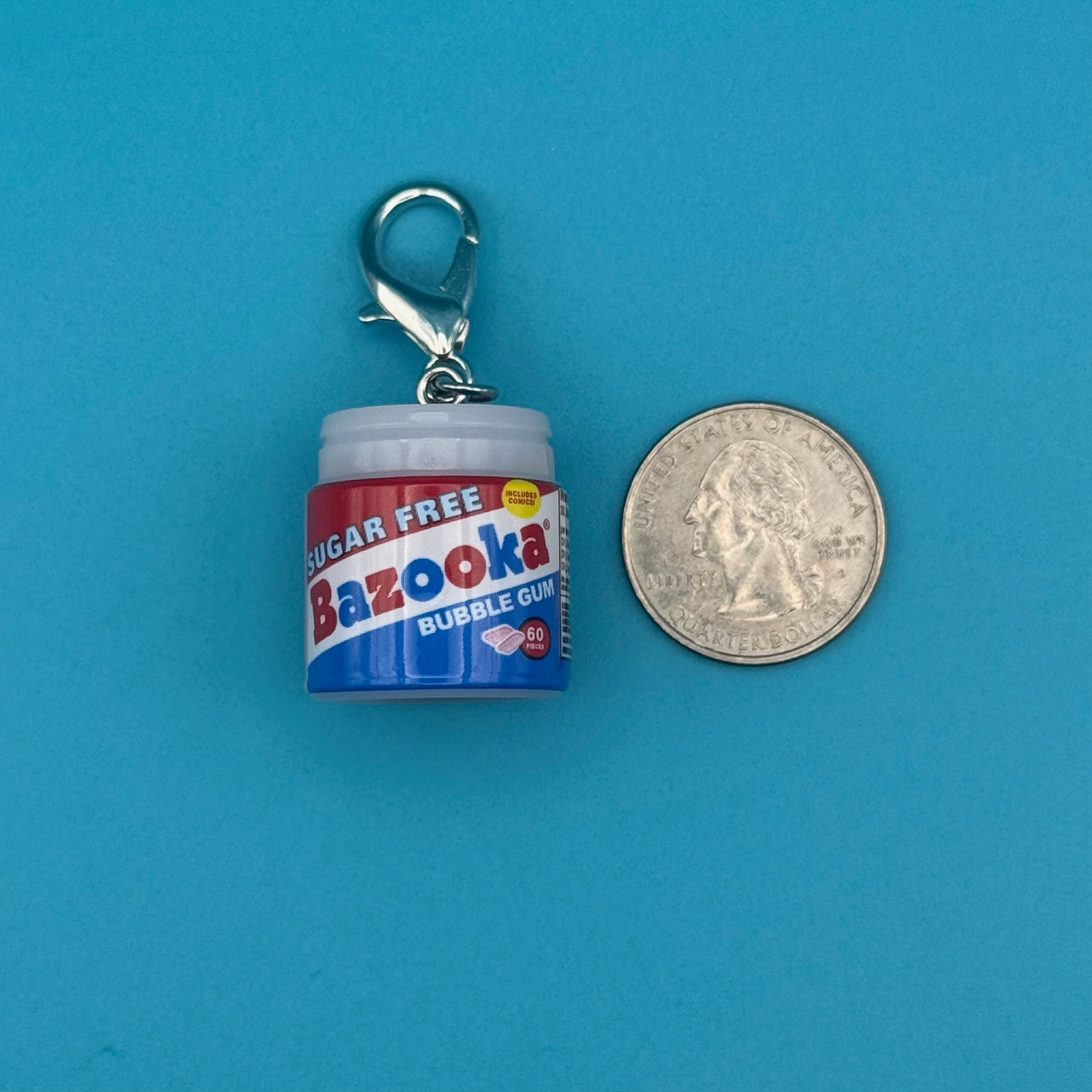 Mini Sugar Free Bazooka Bubble Gum -  vintage keychain vintage charms for bag nostalgia vintage keychains y2k collectible - Bag Crap