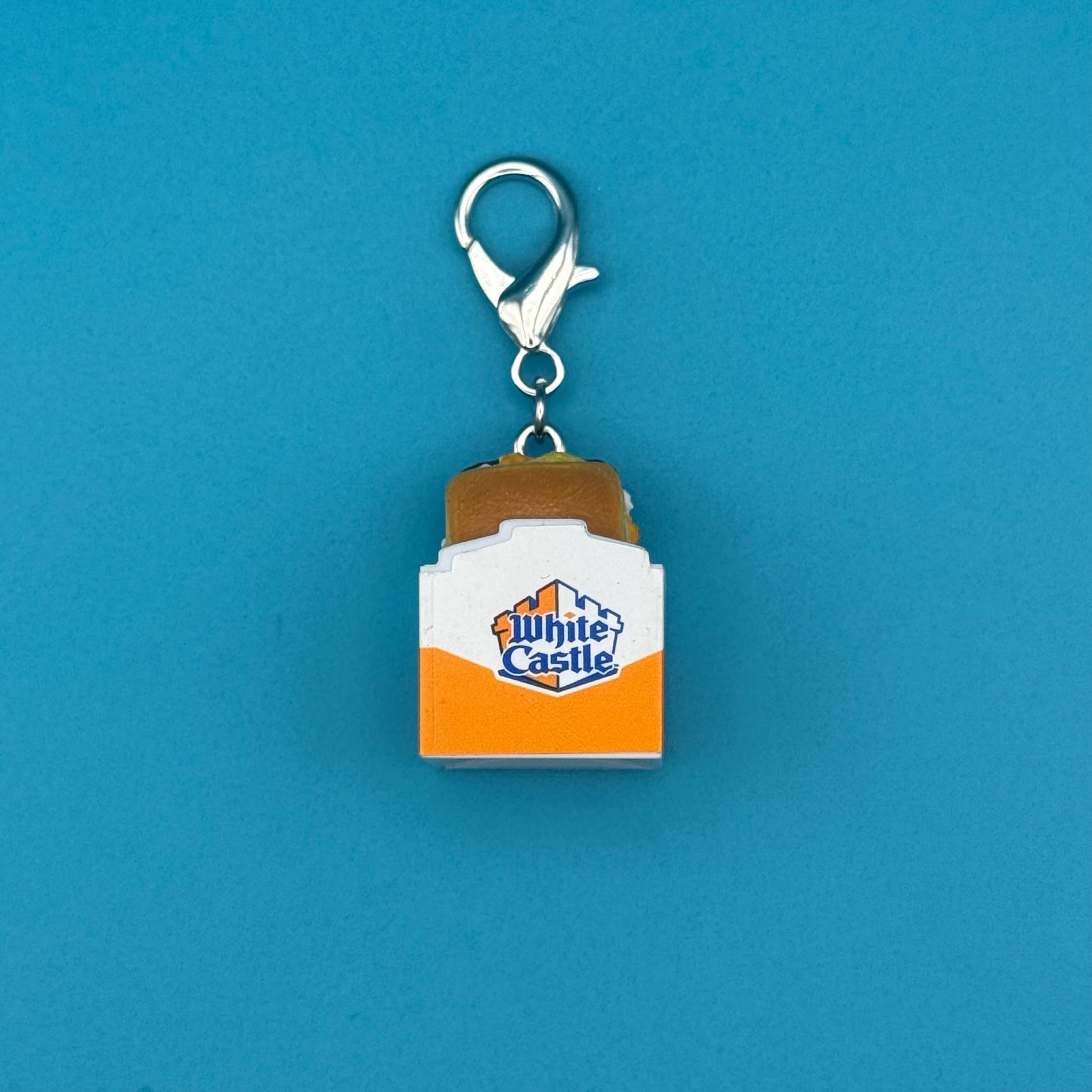 Mini White Castle cheeseburger -  vintage keychain vintage charms for bag nostalgia vintage keychains y2k collectible - Bag Crap