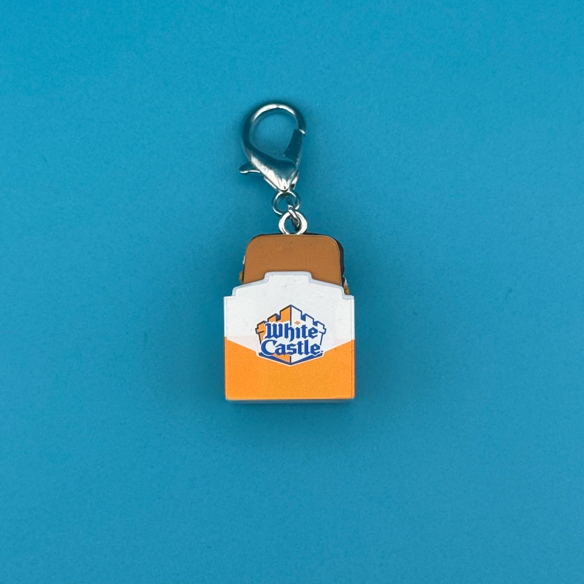 Mini White Castle cheeseburger -  vintage keychain vintage charms for bag nostalgia vintage keychains y2k collectible - Bag Crap