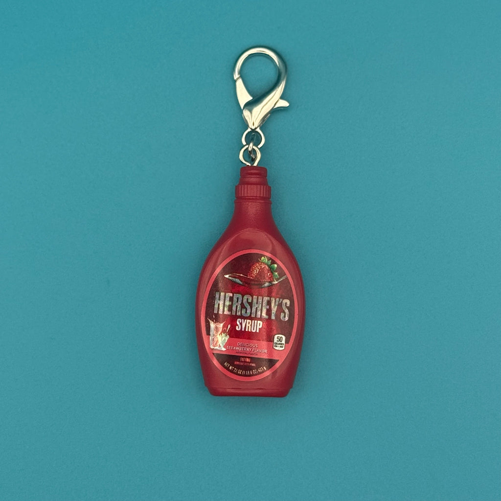 RARE Mini Holographic Hershey's Strawberry Syrup Bag Charm