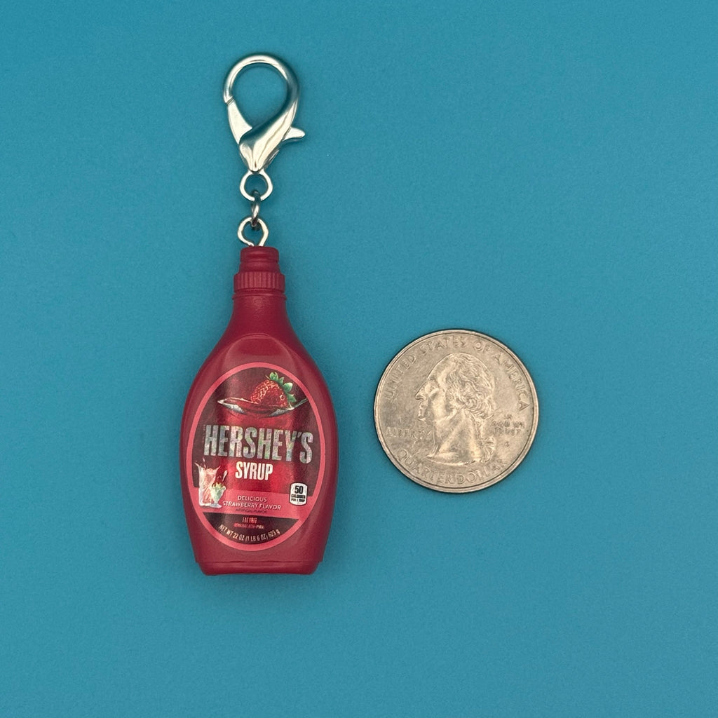 RARE Mini Holographic Hershey's Strawberry Syrup Bag Charm