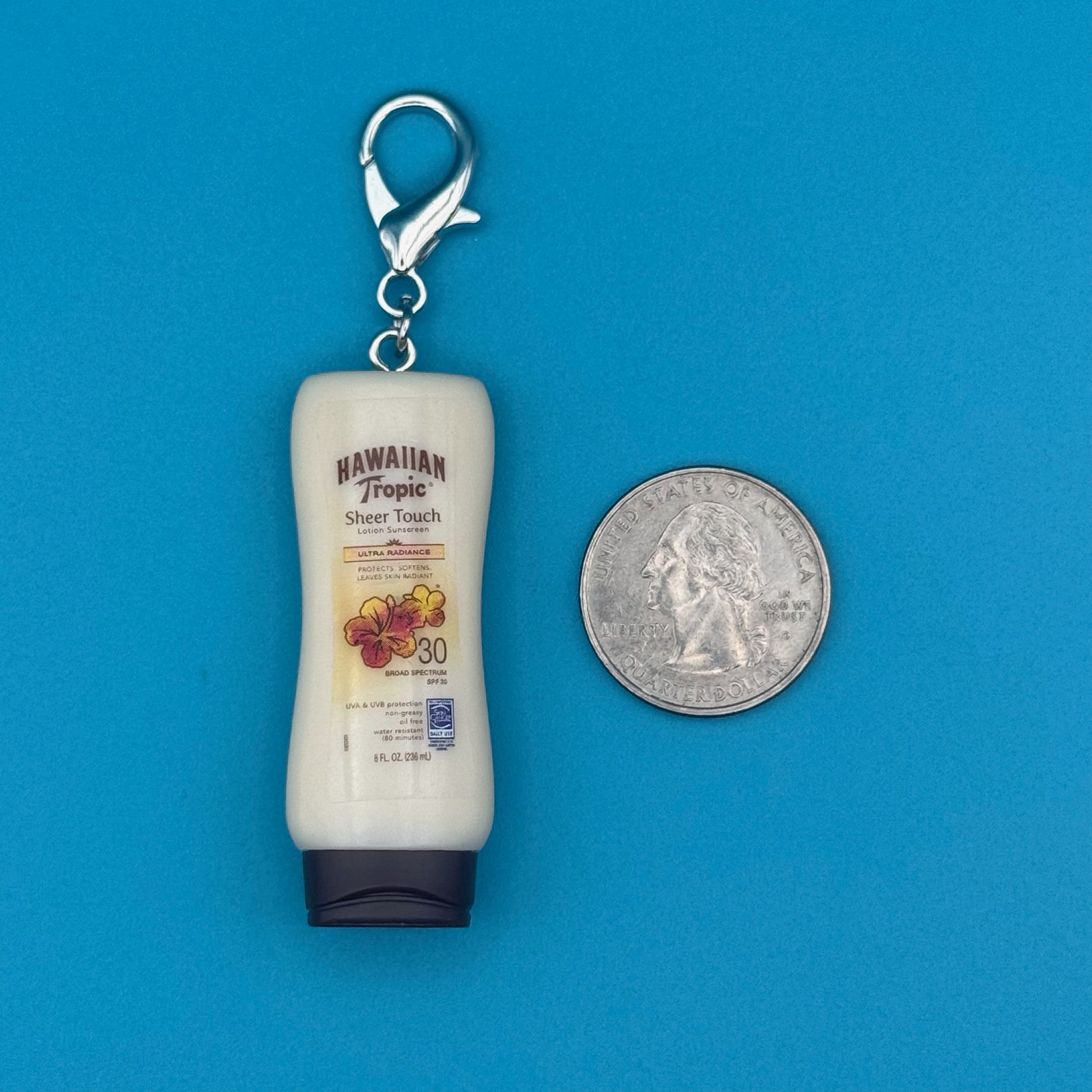 Mini Hawaiian Tropic SPF 30 Lotion Sunscreen -  vintage keychain vintage charms for bag nostalgia vintage keychains y2k collectible - Bag Crap