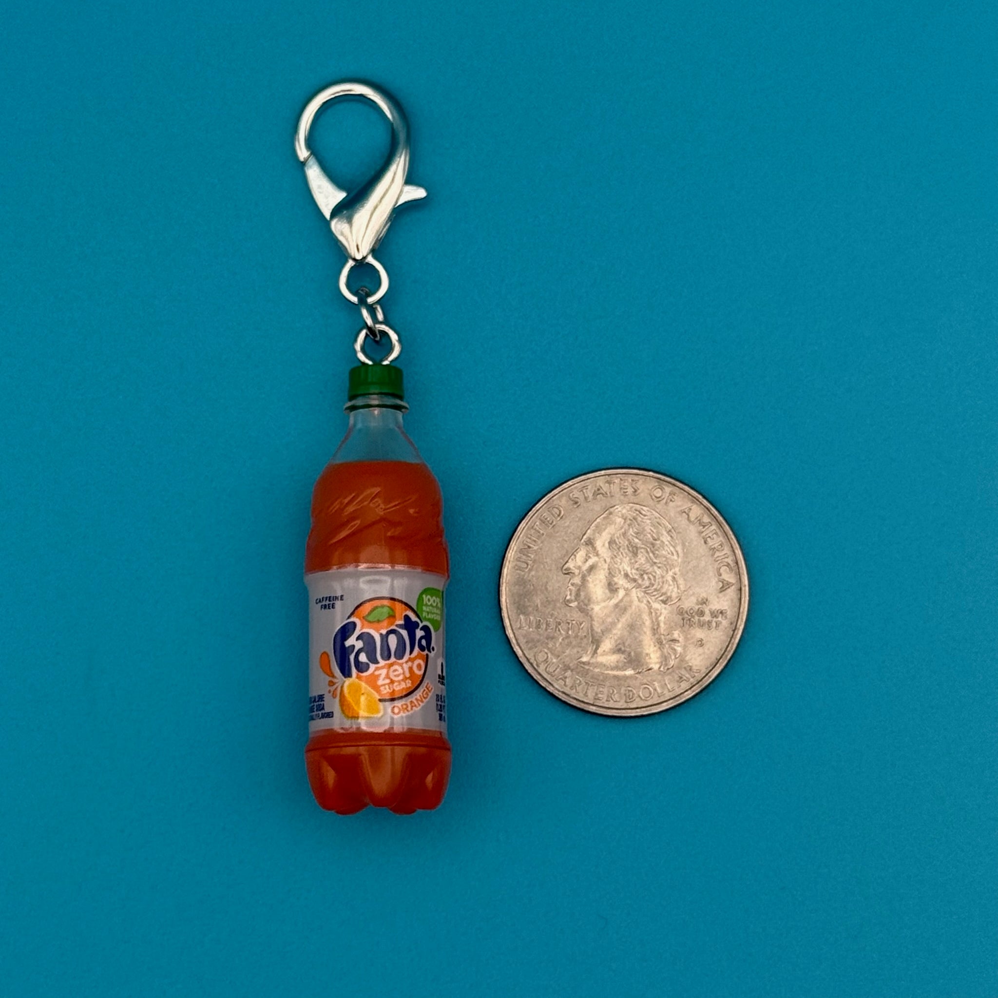 Mini Fanta Orange Soda Bottle -  vintage keychain vintage charms for bag nostalgia vintage keychains y2k collectible - Bag Crap