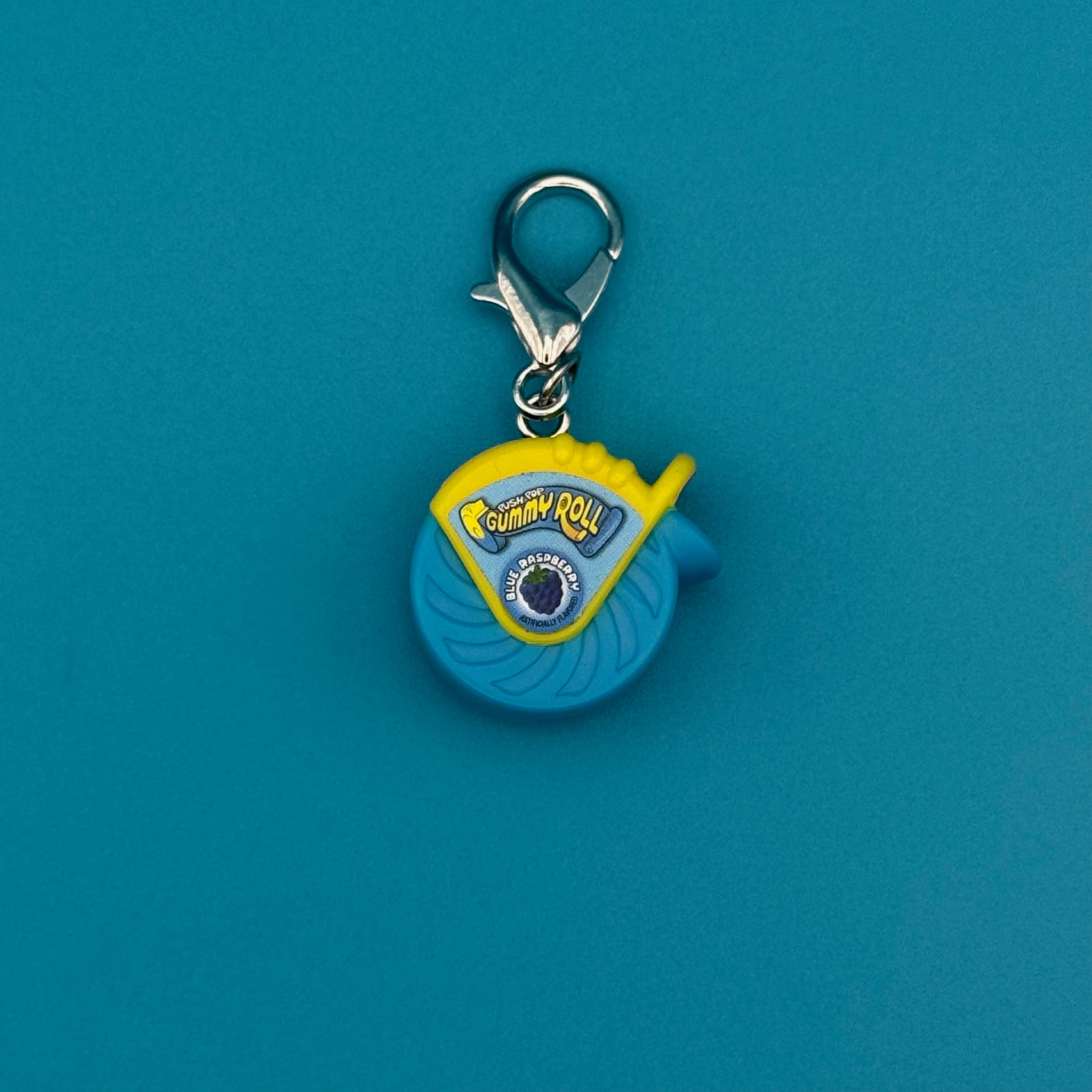Mini Blue Raspberry Gummy Roll Candy -  vintage keychain vintage charms for bag nostalgia vintage keychains y2k collectible - Bag Crap