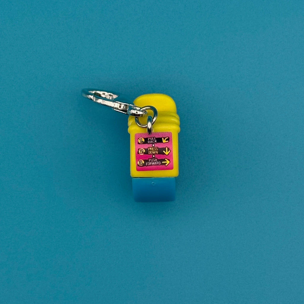 Mini Push Pop Blue Raspberry Gummy Roll Bag Charm