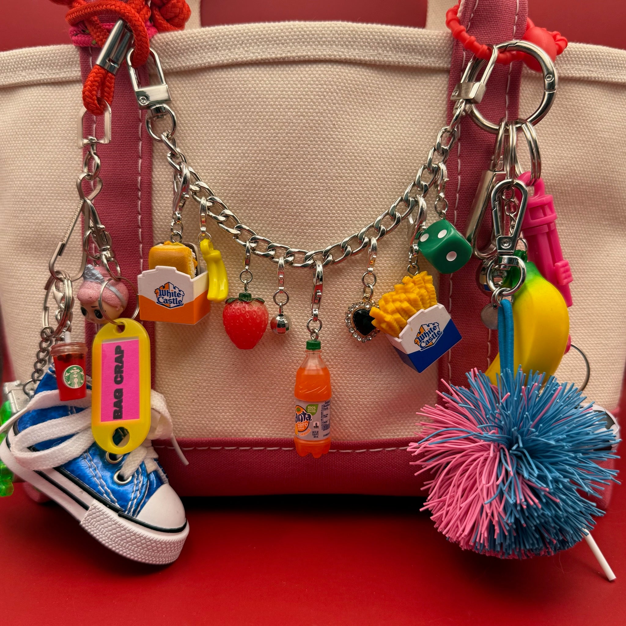 Mini White Castle French Fries -  vintage keychain vintage charms for bag nostalgia vintage keychains y2k collectible - Bag Crap