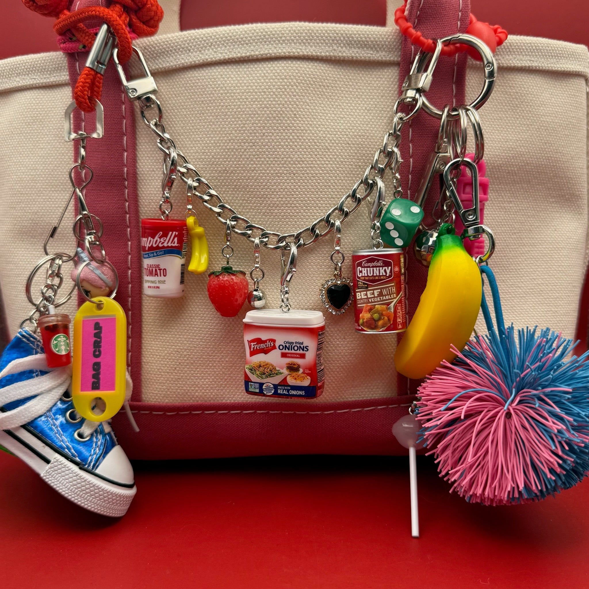 Mini French's Original Crispy Fried Onions -  vintage keychain vintage charms for bag nostalgia vintage keychains y2k collectible - Bag Crap