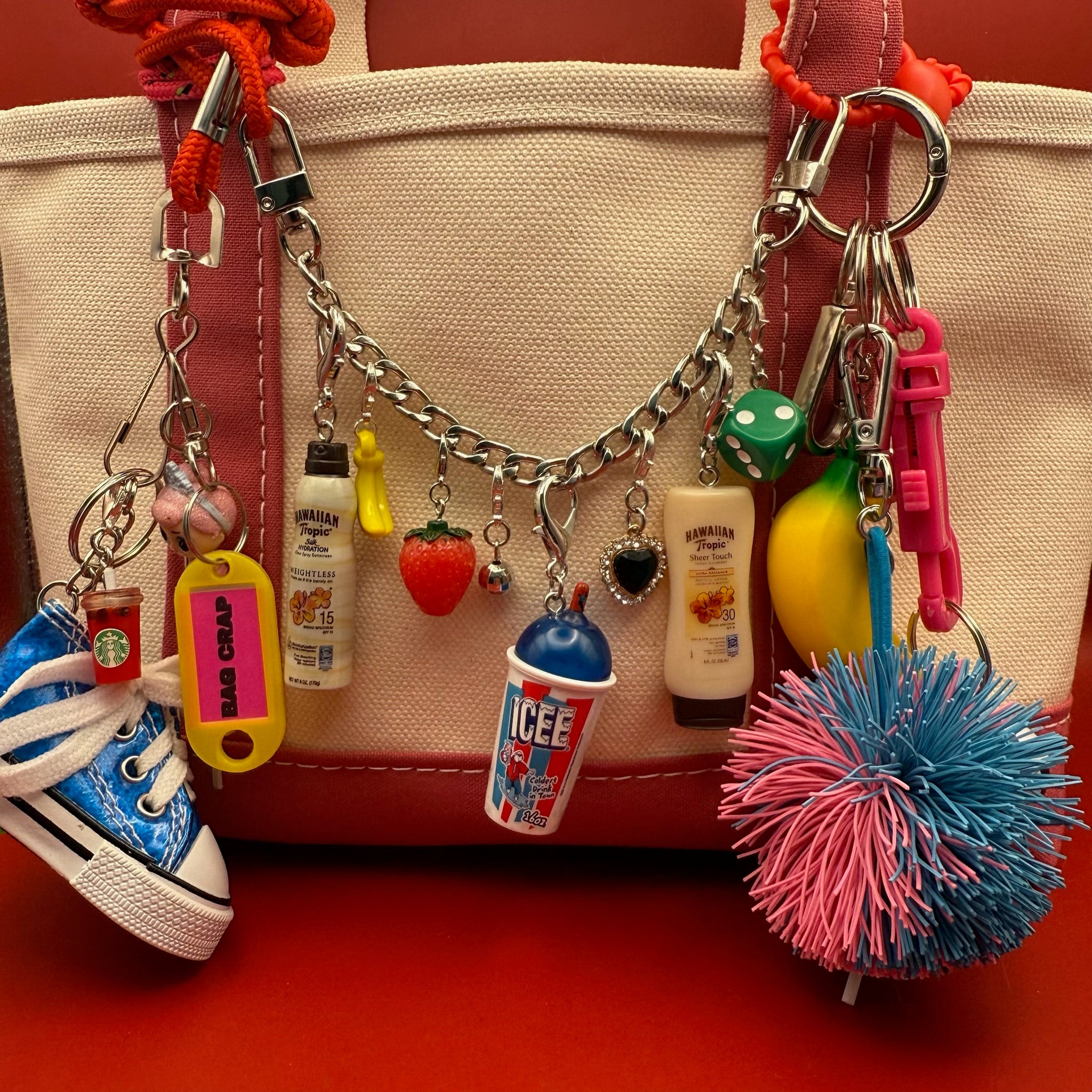 Mini Hawaiian Tropic SPF 30 Lotion Sunscreen -  vintage keychain vintage charms for bag nostalgia vintage keychains y2k collectible - Bag Crap