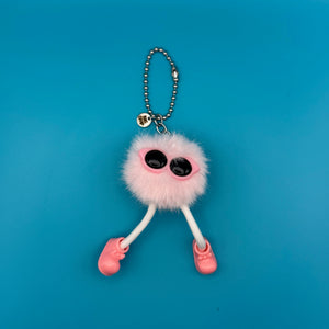 Light Pink Pom Pom Walking Weirdo -  vintage keychain vintage charms for bag nostalgia vintage keychains y2k collectible - Bag Crap