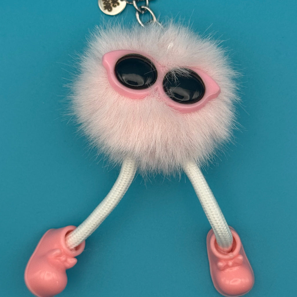 Light Pink Pom Pom Walking Weirdo Bag Charm