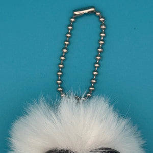 White and Black Pom Pom Walking Weirdo -  vintage keychain vintage charms for bag nostalgia vintage keychains y2k collectible - Bag Crap