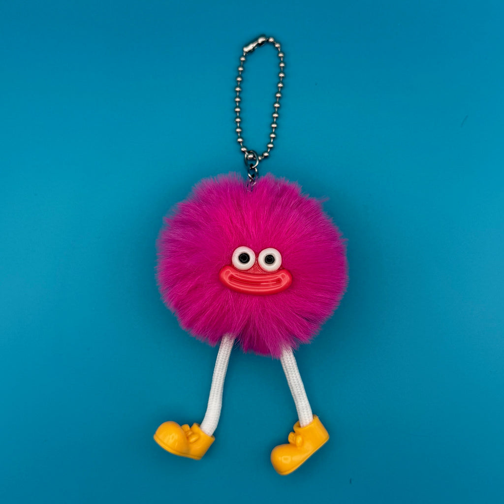 Hot Pink Pom Pom Walking Weirdo Bag Charm
