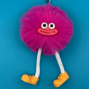Hot Pink Pom Pom Walking Weirdo -  vintage keychain vintage charms for bag nostalgia vintage keychains y2k collectible - Bag Crap