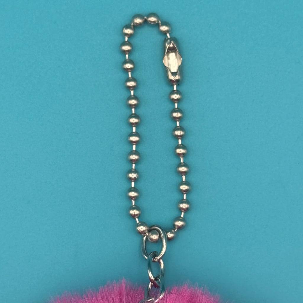 Hot Pink Pom Pom Walking Weirdo Bag Charm