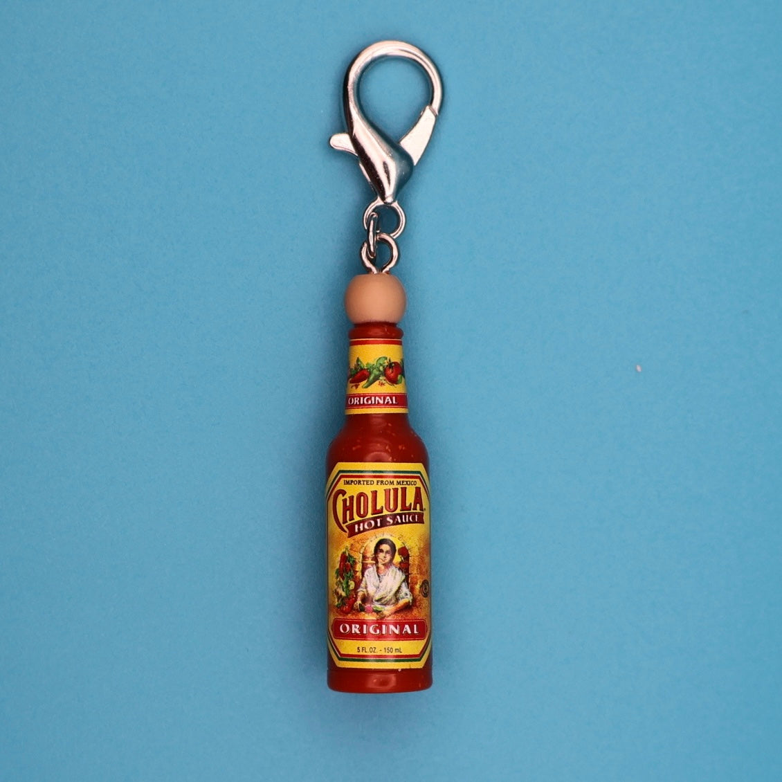 Mini Cholula Original Hot Sauce -  vintage keychain vintage charms for bag nostalgia vintage keychains y2k collectible - Bag Crap